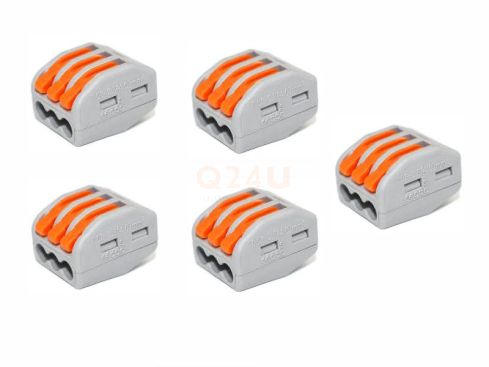 WAGO lasklem 3 draads, voor 230 volt, 5 stuks