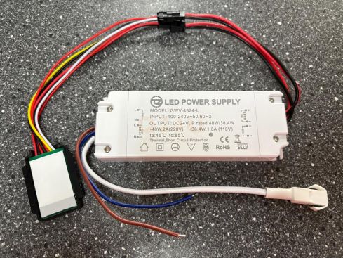 24v 4A 48 watt LED driver touch sensor - schakelaar - 230 volt output - Model: GWV-4824-L