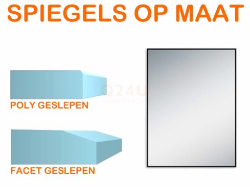 Spiegel op maat 6 mm rechthoek (Poly geslepen)