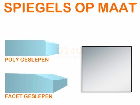 Spiegel op maat 6 mm vierkant (Poly geslepen)