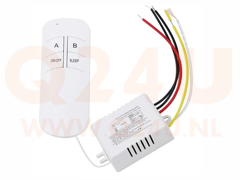 Draadloze schakelaar / afstandsbediening voor 1x 230 volt, (max 200 watt)