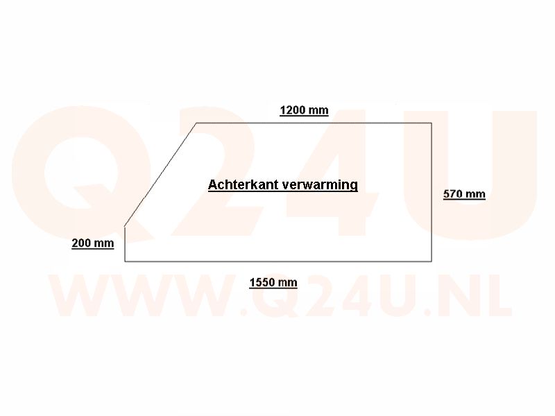 Badkamer spiegelverwarming Vijfhoek 1550 x 570 mm 230 volt