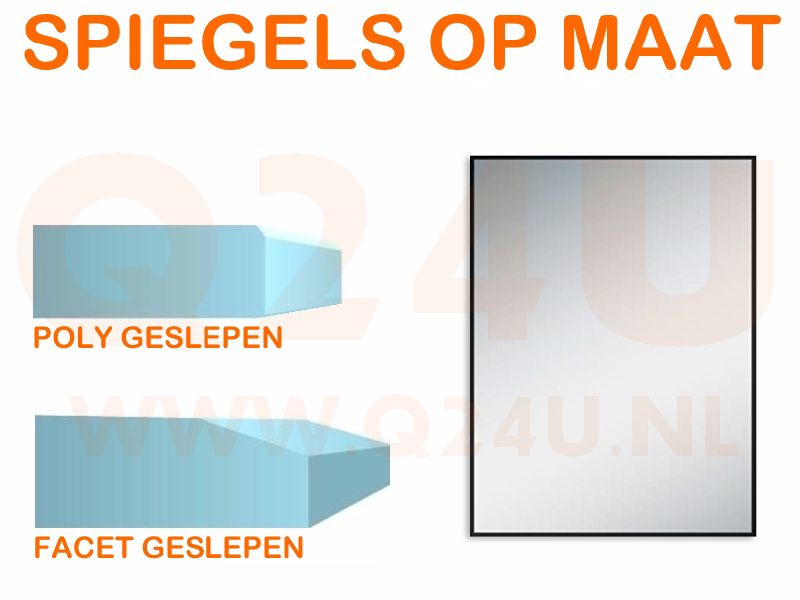 Spiegel op maat 4 mm rechthoek (Facet geslepen)