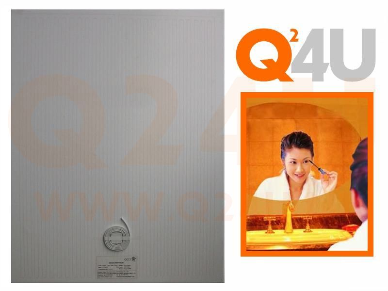 Badkamer spiegelverwarming Rechthoek 400 x 500  12 volt